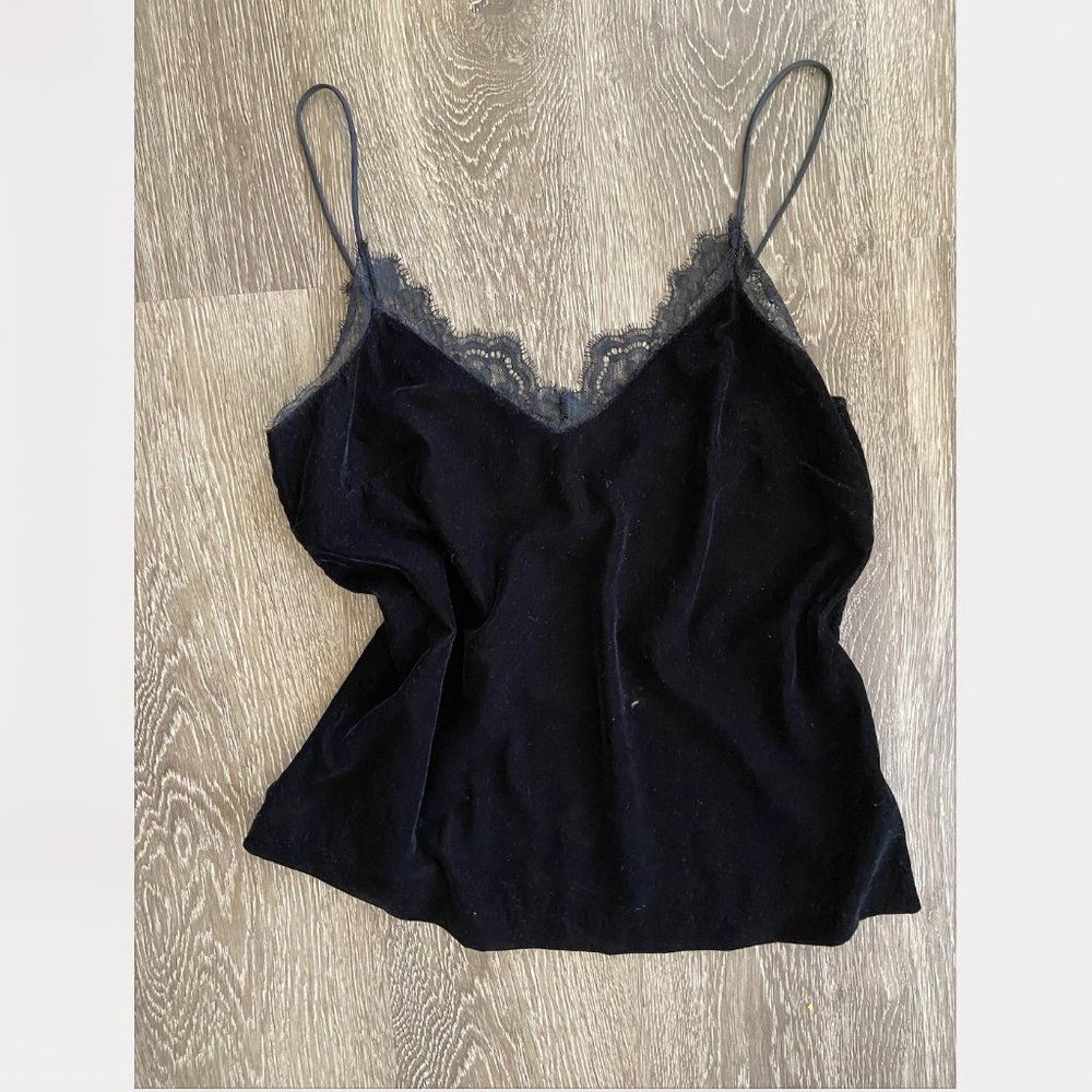 Black Velvet Lacey Tank / Camisole
